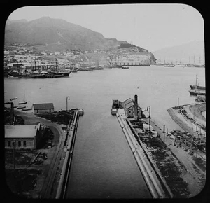 LYTTELTON HARBOUR NEUSEELAND UM 1890 ALTES ANTIKES FOTO Magic Lantern Slide - Bild 1 von 3