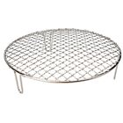 Universal BBQ Grid Tray Barbecue Resistant Round With Leg Camping Even Mesh