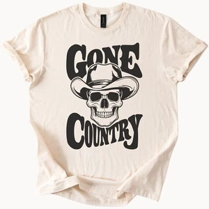 Country Skull Cowboy T-Shirt Western Musik Shirt - Bild 1 von 7