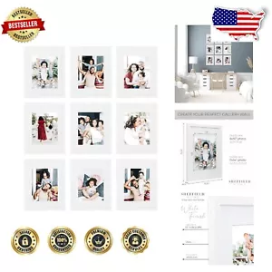 Elegant 9-Piece Matte White Frame Set for 11x14 Photos - Contemporary Decor - Picture 1 of 8