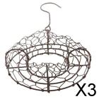 3X Hanging Iron Wire Wreath Frame Succulent Pot Hanging Planter Plant Holder