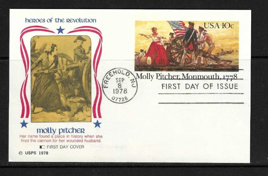 USA SC # UX77 Molly Pitcher FDC . Fleetwood  Cachet - Image 1 of 1