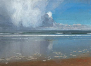 'Just Another Shower', Whitby. Original acrylic painting by John Cheall - Picture 1 of 4