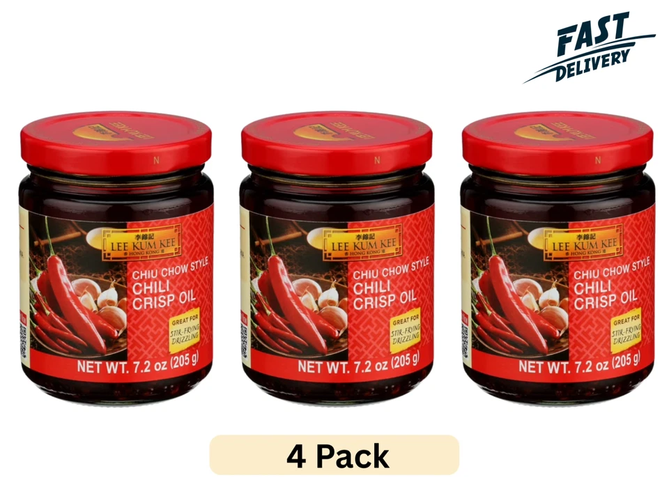(PAQUETE DE 3) Aceite crujiente de chile estilo Lee Kum Kee Chiu Chow 7,2 fl oz. Foto 1 de 1