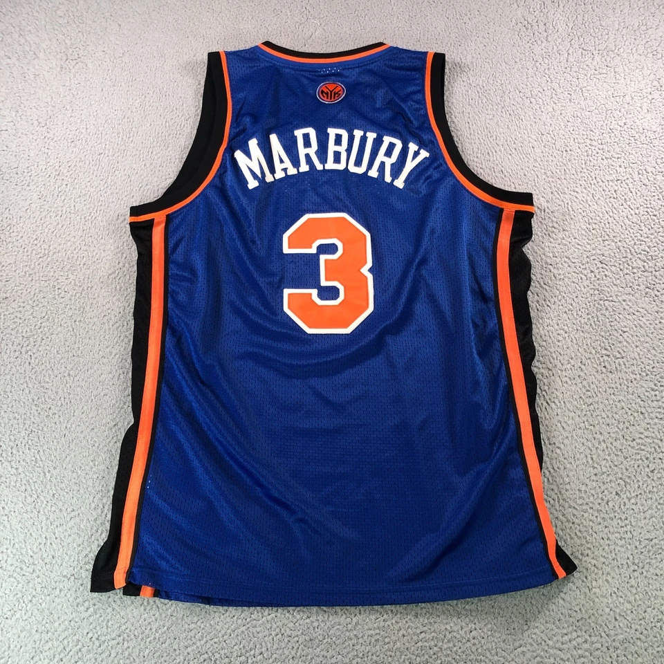 Vintage Stephon Marbury New York Knicks Jersey 52 White #3 Stitched Reebok - Image 1 of 4