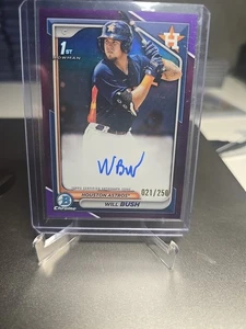 2024 Bowman Chrome Will Bush Purple 1st Auto /250 - Bild 1 von 2
