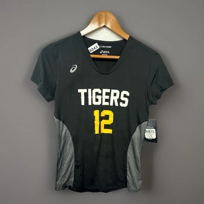 Camiseta deportiva para correr para mujer Asics Motionary negra #12 muestra de los Tigres M 8243 nueva con etiquetas Foto 1 de 4