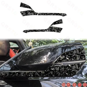 Forged Silver Gold Foil Carbon Fiber Mirror Anti-Scratch Trim For Corvette C8 20 - Picture 1 of 7
