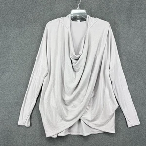 Athleta Pullover Damen groß drapiert Wasserfallausschnitt Hoodie Modalmischung Freizeit leicht - Bild 1 von 18