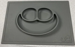 EZPZ Smiling Frog Mat Plate Toddler Dish Sage Gray 15x10” Snack Tray Meal - Picture 1 of 6