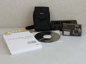 Dark Gray NIKON Coolpix S600 Digital Camera 10.0 MP Wide 4x Zoom Preowned Works - Picture 1 of 16
