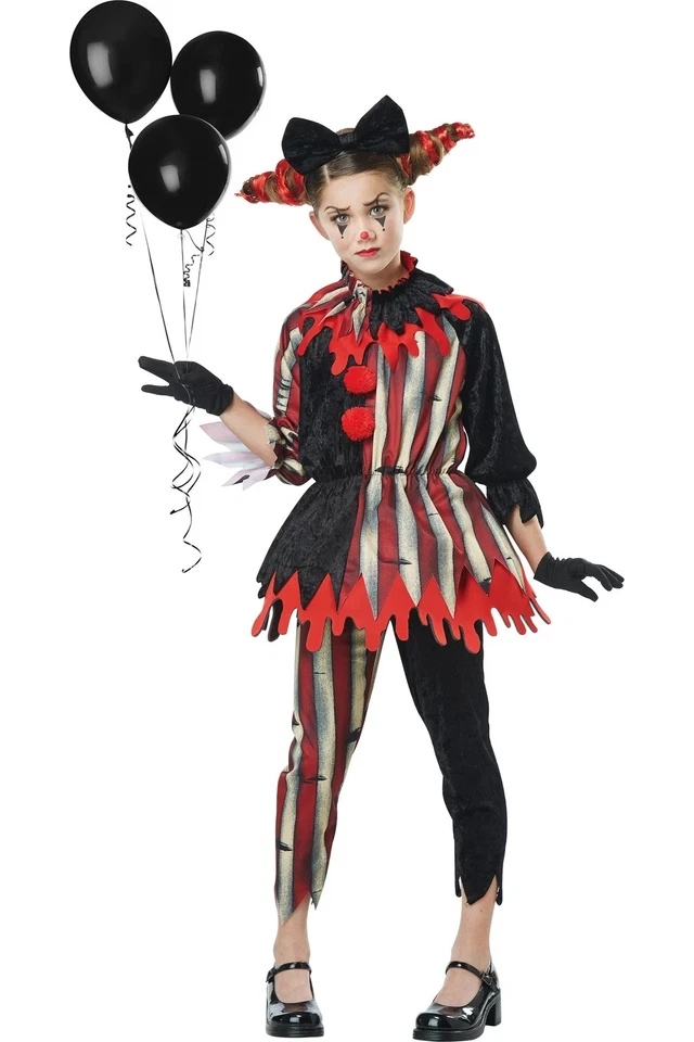 Nuevo Para Niñas - Payaso Carnaval Oscuro - Disfraz Halloween Talla L 10-12 Foto 1 de 1