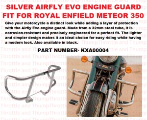 SILVER AIRFLY EVO ENGINE GUARD FIT FOR ROYAL ENFIELD METEOR 350 - Picture 1 of 6