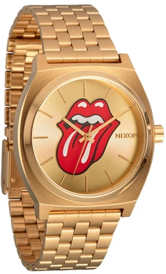 Nixon Rolling Stones Time Teller Tongue Logo All Gold 37mm A1356-509 100m Watch - Image 1 of 3