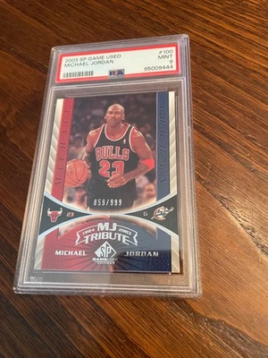 2003 SP GAME USED #100 MICHAEL JORDAN CHICAGO BULLS CARD PSA 9 MINT 859/999 - Image 1 of 2