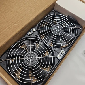 Wathai Big Airflow 2 x 120mm 240mm Computer Lüfter mit Netzstecker Schranklüfter 110V 24 - Bild 1 von 6