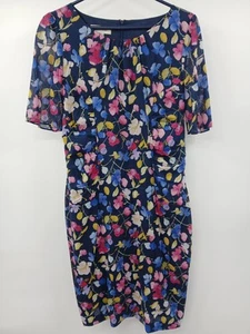 Hobbs Floral Print Silk Blend Knee Length Dress Size 14 - Picture 1 of 6