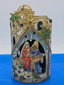 Weihnachtskrippe Josef Jungfrau Maria Jesus christlicher Kerzenhalter römisch inkl. 8,5" - Bild 1 von 11