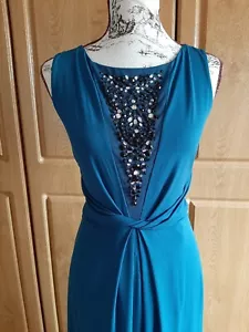 Fantastic Teal Embellished Maxi Dress By Together Size 14 BNWT - Picture 1 of 11