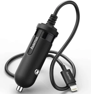 Ładowarka samochodowa Hama iPhone iPod 5W / 1A 1M kabel czarny 173860 - Zdjęcie 1 z 2