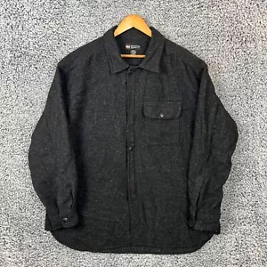 Banana Republic camicia flanella uomo extra large misto lana antracite full zip XL - Foto 1 di 14