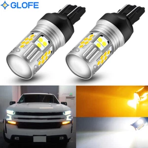 White/Amber LED Swtichback Turn Signal Light DRL Bulbs For 2014+ Chevy Silverado - Foto 1 di 15
