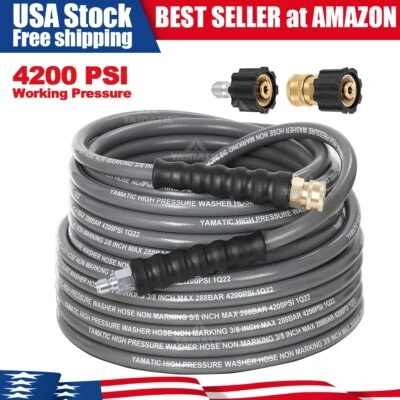 Manguera de lavadora de alta presión de goma sin marca YAMATIC 3/8" 4200 psi para agua caliente Foto 1 de 4