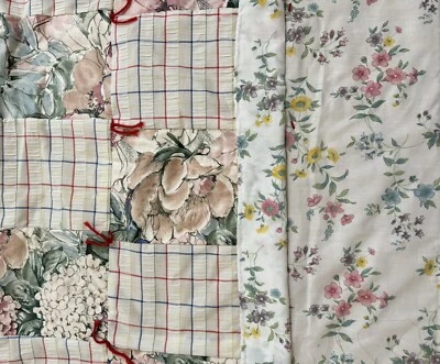 VTG Homemade Country Paisley Patchwork Blanket Double Side 51x43 CHIC COTTAGECOR - Image 1 of 3