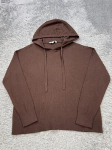 Members Mark Hoodie Women Medium Brown Cashmere Blend Luxury Pullover Sweatshirt - Picture 1 of 9
