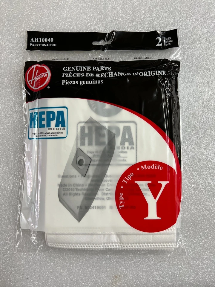 Hoover Genuine OEM Type Y HEPA Vacuum Filter Bags - 2 Bags AH10040 - Image 1 of 1