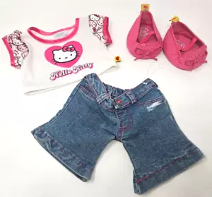 Conjunto Build a Bear Rosa Hello Kitty con Jeans Forrados Rosa, Top y Zapatos con Lazo!! - Imagen 1 de 6