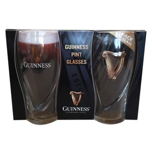 Guinness Pint Glas 2er Set Offizielle Irische Biergläser 20 Unzen Kapazität - Bild 1 von 5