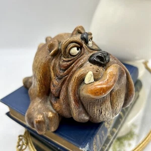 Vintage John Raya Beasties Of The Kingdom Bogey Bulldogge Hund Figur Skulptur - Bild 1 von 10