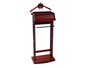 Proman Products Excalibur Wardrobe Wood Valet Stand with Storage Compartment - Picture 1 of 6