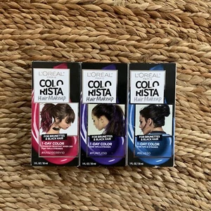 L’Oréal COLORISTA Hair Makeup | Set (3) in Purple, Blue & Raspberry for Brunette - Picture 1 of 5