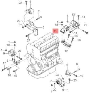 KIA CARNIVAL/SEDONA 2.9 DIESEL SUPPORTO MOTORE OEM 0K55439070 - Foto 1 di 13