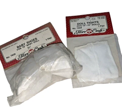 复古纤维工艺娃娃鞋和紧身衣 白色 15 英寸娃娃 NOS — 第 1/4 张图片
