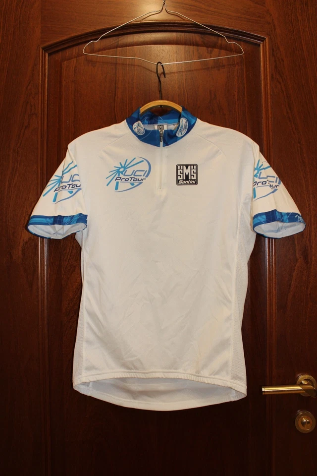 Vintage 2006 SMS Santini Uci Pro Tour White Leader Cycling jersey shirt - size L - Image 1 of 4