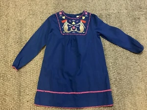 Girls MINI BODEN blue Dress Embroidered Mermaids Size 9-10yrs - Picture 1 of 7