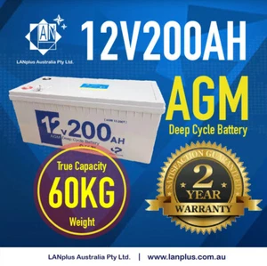 NEW 12V 12 Volt 200AH AGM DEEP CYCLE BATTERY UPS Marine CARAVAN SOLAR = 2X 100AH - Picture 1 of 6