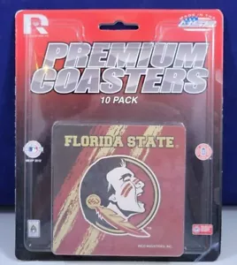 NCAA Florida State FSU Collegiate Premium Coasters 10 Pack Packaged - Picture 1 of 4