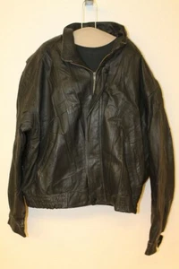 HERREN VINTAGE SCHWARZ LEDER HERAUSNEHMBARES GEFÜTTERT JACKE GR. 2XL - Bild 1 von 5