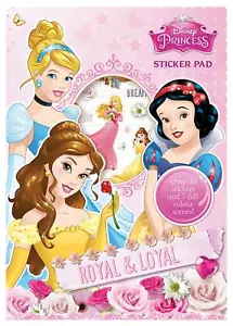 NEW DISNEY PRINCESS STICKER PAD - OVER 15 STICKERS & 5 COLOUR SCENES - PSSTP - Picture 1 of 1