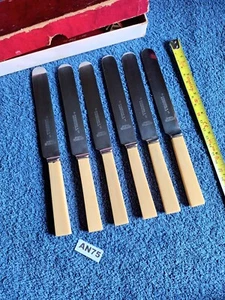 Antique Round Flat Blade Dessert Knives by R Parsons 8"inch x 6(AN75) - Picture 1 of 6