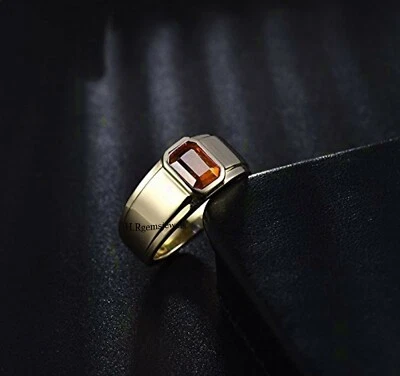 Zultanite Mens Ring Color Changing Gemstone Ring 925 Sterling Silver Gold Plated - Image 1 of 2