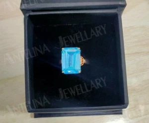 3Ct Simulated Emerald Aquamarine Vintage Ring 925 Rose Gold Plated Silver - Picture 1 of 10