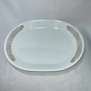Corelle Woodland Braun Servierplatte 12,25 x 10" Braun Blumen Oval EUC - Bild 1 von 5