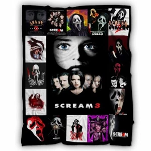 Scream Blankets, Ghostface Fleece Sherpa, Halloween Horror Movie Blankets - Picture 1 of 7