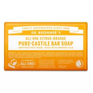 Dr Bronner's Pure Castile Bar Soap - 140g - Citrus Orange - Picture 1 of 2