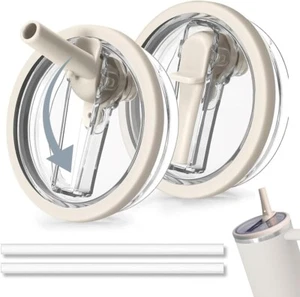 Tapas de enfriamiento Stanley, paquete de 2 tapas de repuesto para tazas de 40 oz con 2 pajitas - Imagen 1 de 4